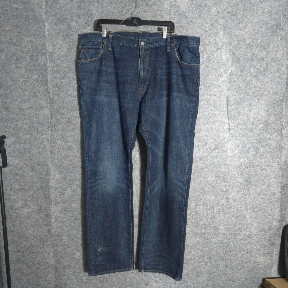 Polo Ralph Lauren Jeans Mens 42x34 Blue Authentic Dungarees Straight Leg Denim‎